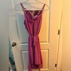 White House Black Market Purple Crepe Chiffon
High Low Swing Dress Sz 8